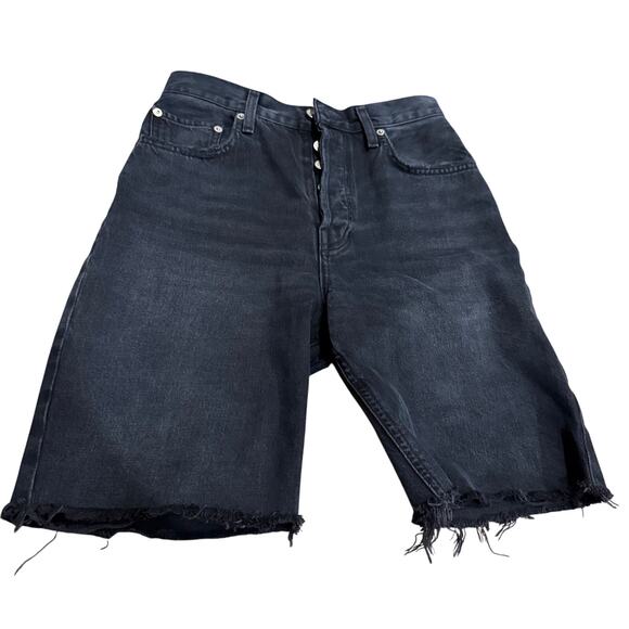 Agolde 90s Pinch Waist Short High Rise Straight in Nix Washed Black Size 26 - Picture 1 of 5